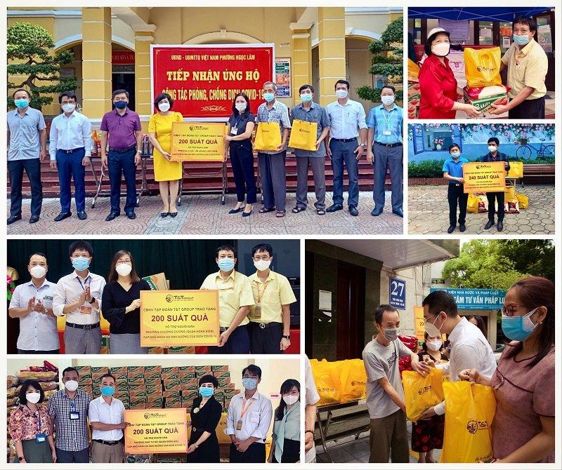Chương trình 'Lan tỏa yêu thương, Chung tay chống dịch' do CBNV T&T Group tổ chức đã trao tặng 3.000 suất quà cho người dân TP Hà Nội gặp khó khăn do COVID-19.