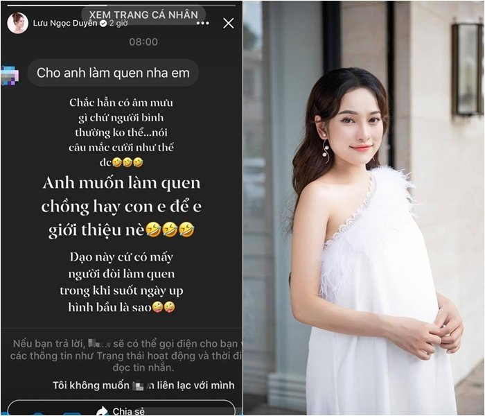Bầu sắp sinh nhưng bà xã Dương Khắc Linh vẫn bị đàn ông lạ gạ gẫm làm quen