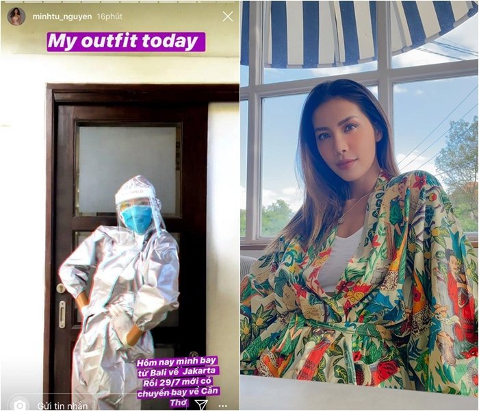 Minh Tú đã chính thức từ Bali trở về Việt Nam sau hơn 4 tháng bị kẹt lại do ảnh hưởng của dịch Covid-19. Người đẹp phải trả thêm 200 đô (hơn 4,5 triệu VNĐ) phí hành lí do mua sắm quá nhiều trong suốt 4 tháng qua