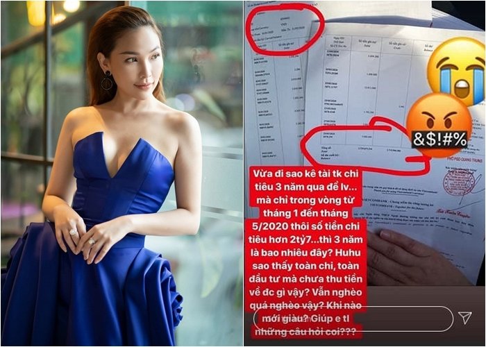 Quỳnh Thư tiết lộ từ tháng 1 đến tháng 5 vừa qua, cô đã tiêu tốn 2,7 tỷ đồng