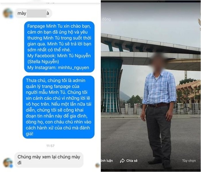 Minh Tú công khai mặt mũi người đàn ông trung niên xúc phạm danh dự
