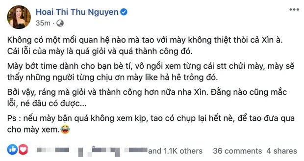 Thu Hoài bênh vực Trấn Thành giữa ồn ào
