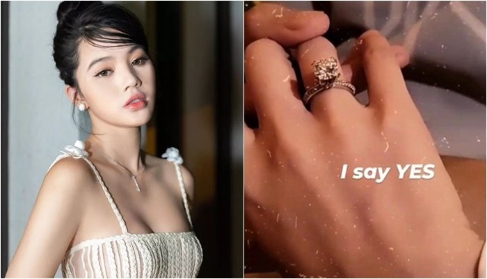 Jolie Nguyễn lên tiếng trước tin đồn được cầu hôn. Người đẹp cho hay đây chỉ là trò vui với bạn bè trong một buổi tụ tập mới đây