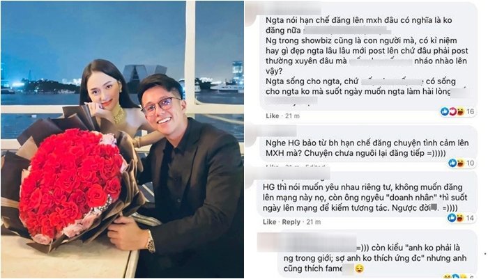 Vừa khoe ảnh cực tình kỷ niệm 2 tháng yêu nhau, Hương Giang lại gây tranh cãi và bị mỉa mai không giữ lời. Trước đó, nữ ca sĩ quyết định sẽ hạn chế chia sẻ chuyện tình cảm trên mạng, tập trung chăm chút tình yêu ngoài đời thay vì trên mạng xã hội