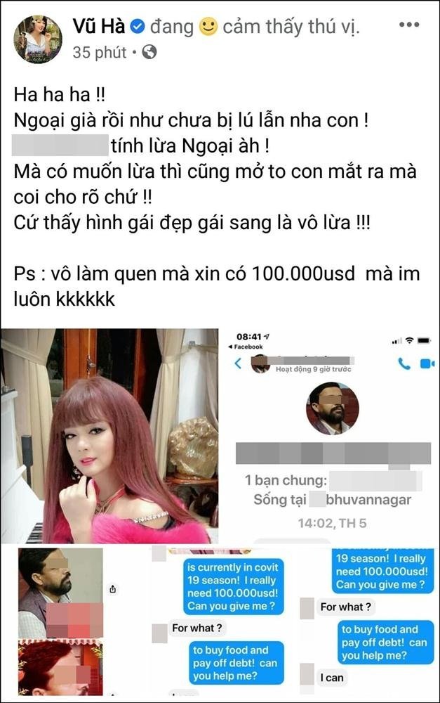 Trai Tây nhắn tin chào hỏi, Vũ Hà đòi 100.000 USD khiến đối phương hoảng hồn