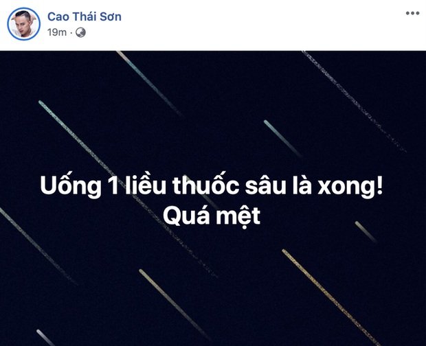 Cao Thái Sơn gây hoang mang khi đăng status ám chỉ tự tử