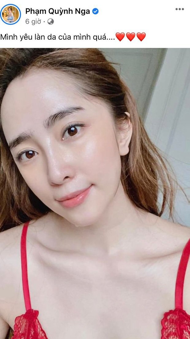 Quỳnh Nga khoe mặt mộc căng đét, mịn màng ở tuổi ngoài 30