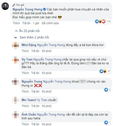 Nguyễn Trọng Hưng tức giận khi bị dân mạng lôi chuyện cá nhân ra bàn tán