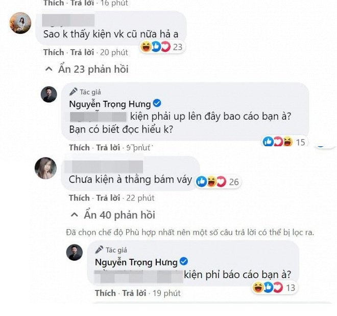 Trọng Hưng đáp trả khi anti-fan cà khịa 'sao chưa kiện vợ cũ'