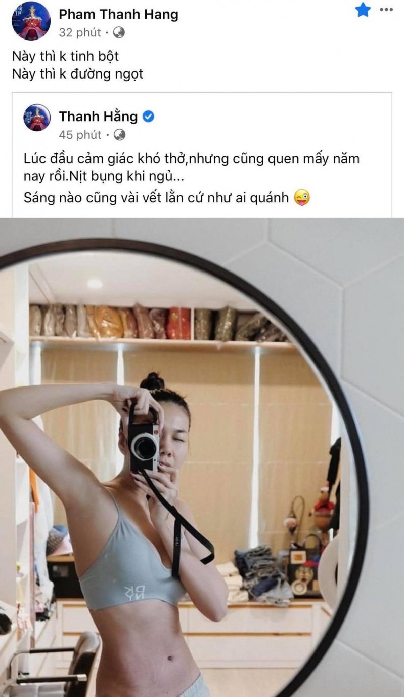 Siêu mẫu Thanh Hằng chia sẻ việc đeo nịt bụng khi ngủ để có vòng eo thon gọn