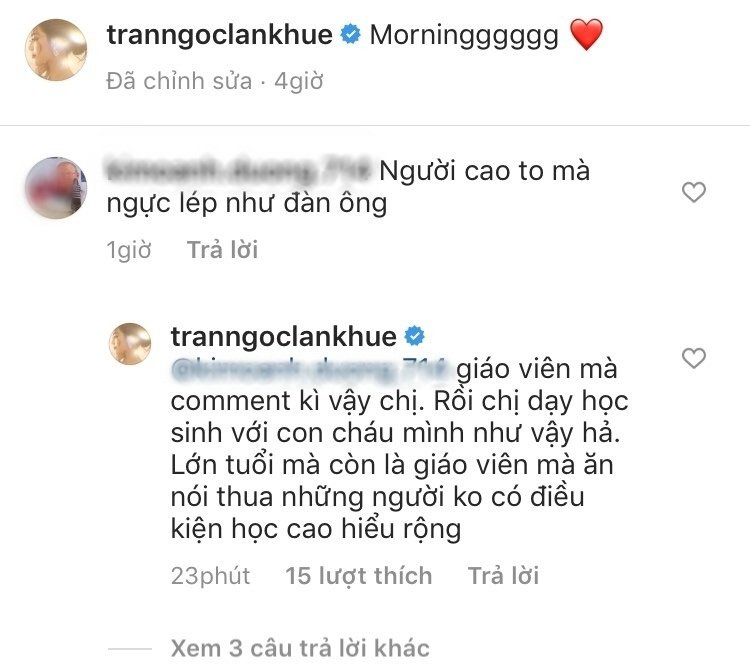 Lời đáp trả của Lan Khuê nhận được nhiều sự đồng tình từ cư dân mạng