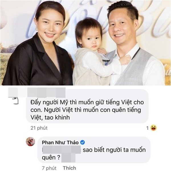 Phan Như Thảo bỗng dưng bị mắng xối xả vì 'không dạy con tiếng Việt'