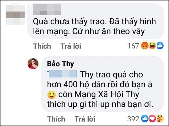 Bảo Thy đáp trả lời bình luận kém duyên từ antifan
