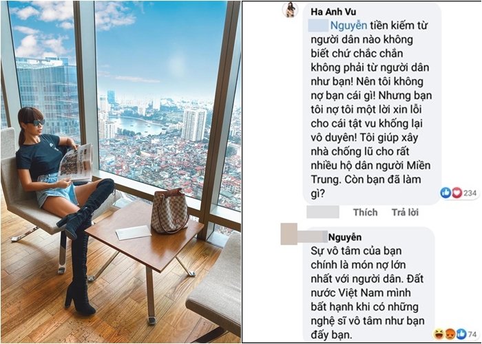 Hà Anh 'phản dame' khi bị chỉ trích 'vô lương tâm, kém xa Thủy Tiên'