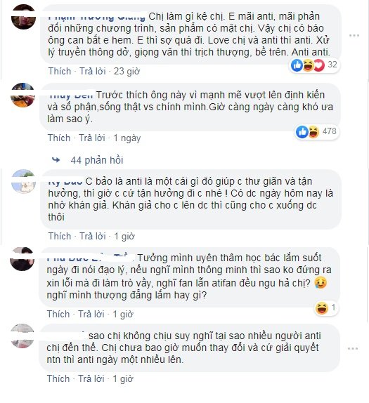 Cộng đồng mạng không hài lòng với cách hành xử của Hương Giang