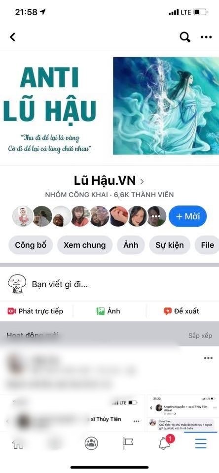 Thủy Tiên bị lập group antifan