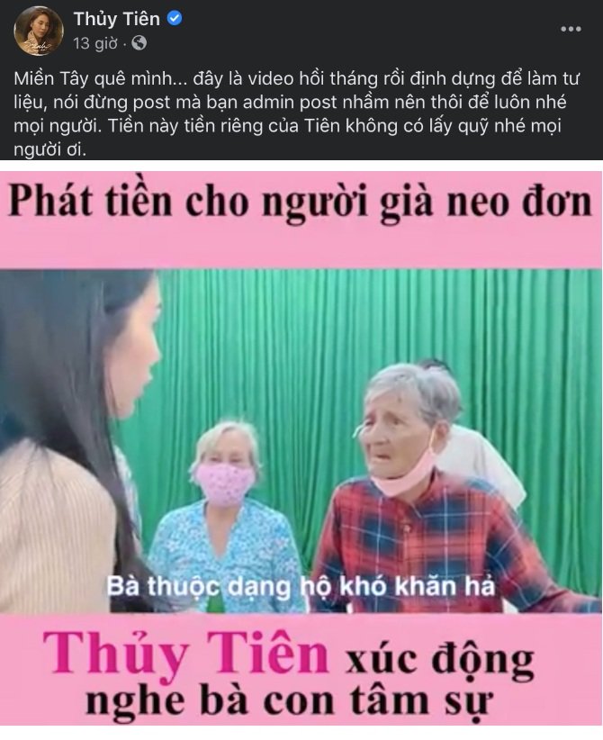 Ekip đăng nhầm clip từ thiện, Thuỷ Tiên phải vội vàng thanh minh