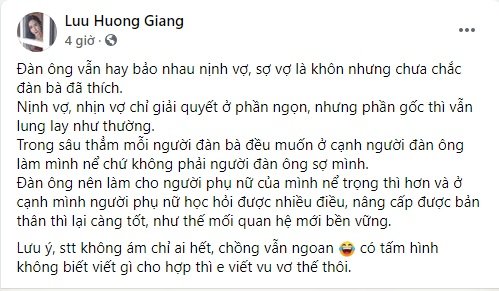 Bị nghi xích mích với Hồ Hoài Anh khi chia sẻ 'bóng gió', Lưu Hương Giang lên tiếng