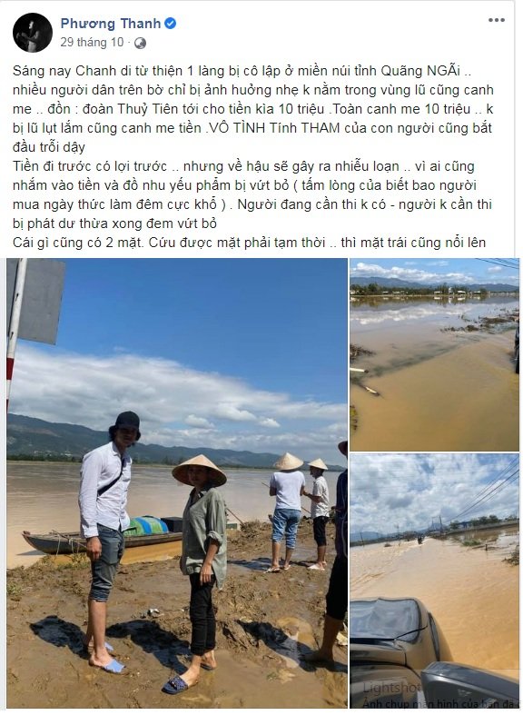 Nguyên văn bài đăng gây tranh cãi trước đó của Phương Thanh
