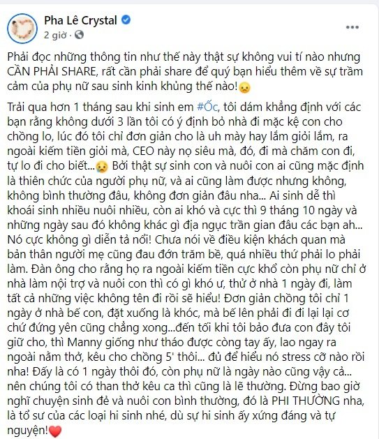 Từ vụ mẹ trầm cảm dìm chết con, Pha Lê tiết lộ 'không dưới 3 lần muốn bỏ nhà đi'