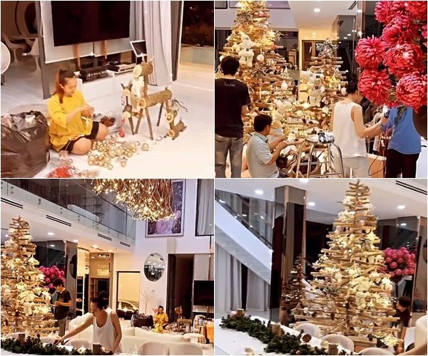 Ngọc Trinh trang trí Noel sớm cho căn biệt thự triệu đô