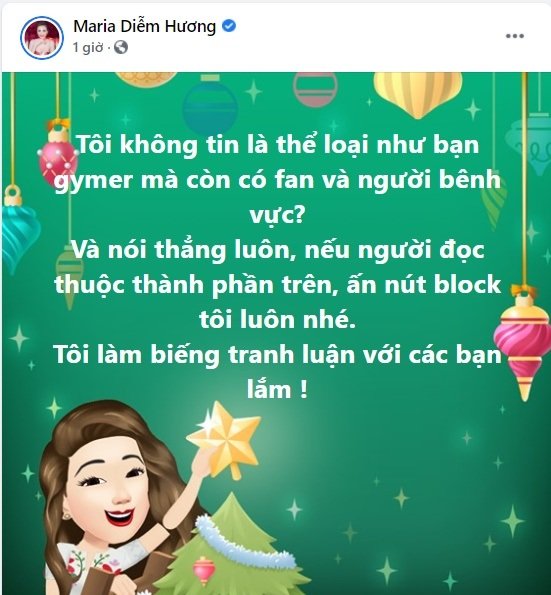 Diễm Hương bức xúc khi gymer xúc phạm vợ nghệ sĩ Chí Tài được bênh vực