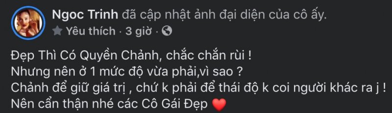 Ngọc Trinh khiến dân tình hoang mang khi lên tiếng dạy dỗ “cô gái đẹp” về thái độ “chảnh choẹ”