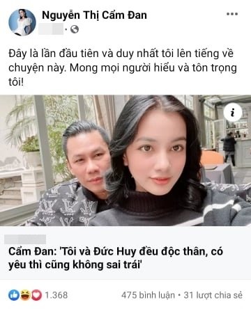 Cẩm Đan 'hứng đá' khi xóa bài đăng phủ nhận yêu chồng cũ Lệ Quyên. Họ cho rằng Cẩm Đan 