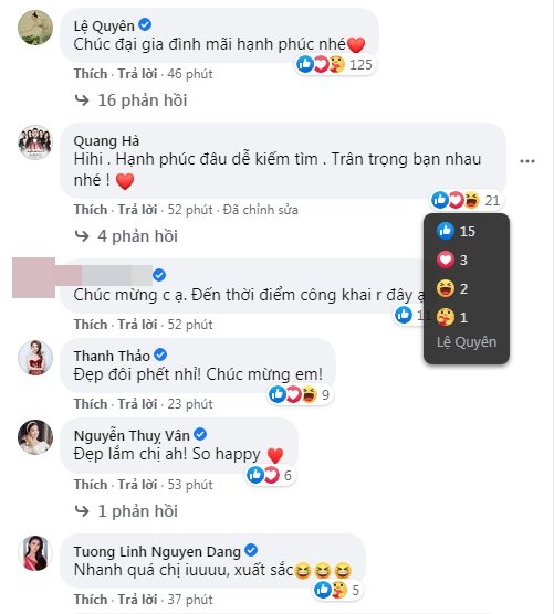 Cô nhận được nhiều lời chúc mừng từ đồng nghiệp, bạn bè 