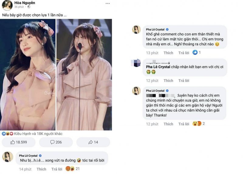 Pha Lê bị chỉ trích vì nói Hoà Minzy “như bị...h.i.ê... xong vứt ra đường”. Ngay khi bị 