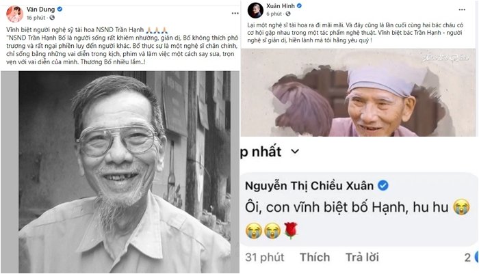 Dàn sao Việt tiếc thương NSND Trần Hạnh qua đời