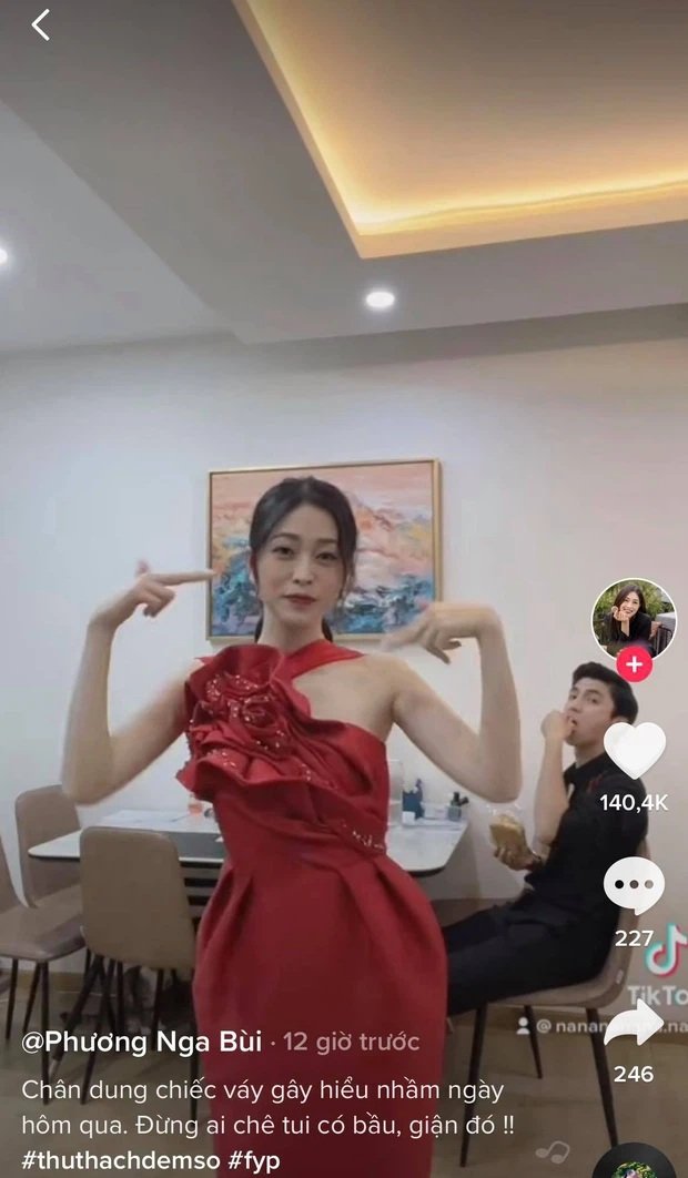 Á hậu Phương Nga quay cận body để phủ nhận tin mang bầu