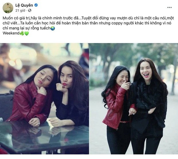 Nghi vấn Lệ Quyên 'đá xéo' Hồ Ngọc Hà, chê bạn cũ rỗng tuếch vì phát ngôn gây tranh cãi về phim của Trấn Thành. Trước đó, Hà Hồ khẳng định: 'Phim này ai không đi coi chứng tỏ sống rất hời hợt với cuộc đời'