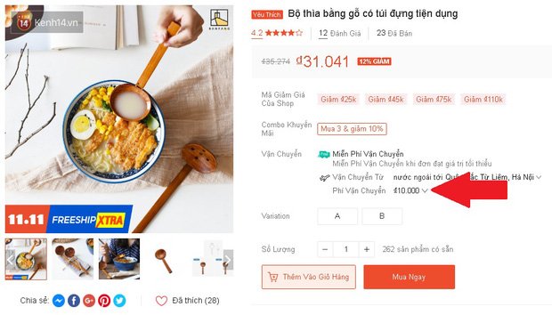 Shop quốc tế có phí ship chỉ 10k, đủ để bạn áp mã freeship mà không tốn thêm đồng nào.