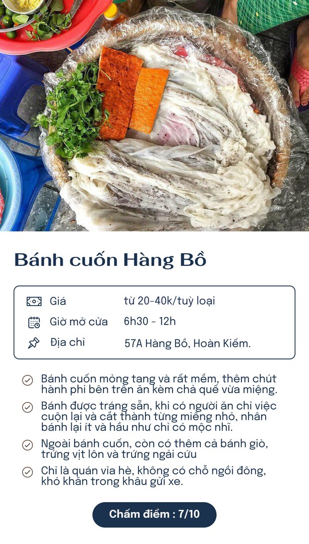 Bánh cuốn Hàng Bồ.