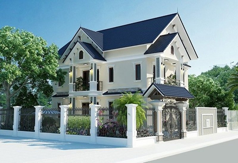 Mái thái đem lại nét kiến trúc đặc sắc cho các căn biệt thự.