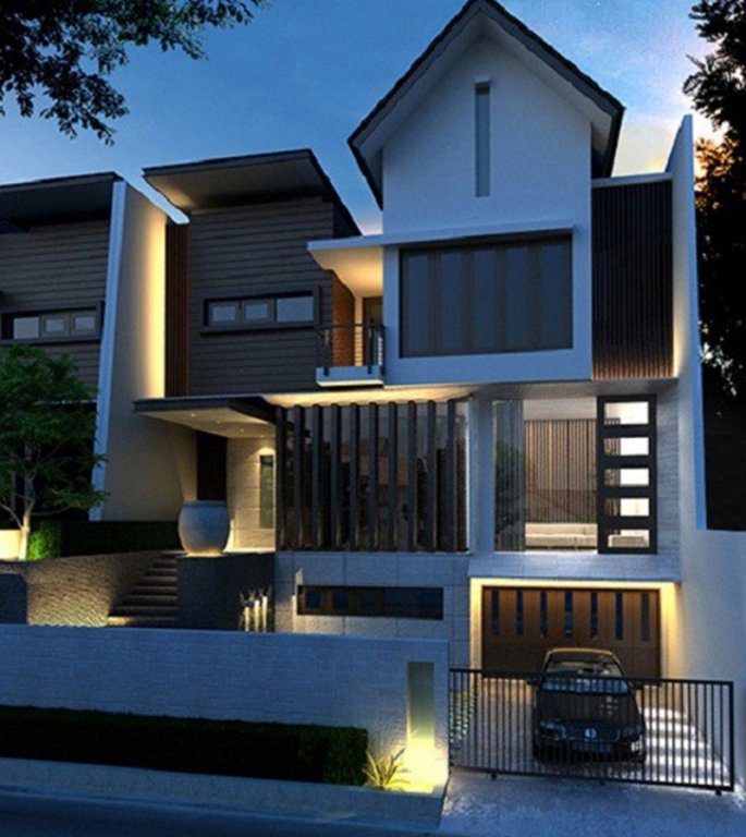 Nhà ống mái thái với thiết kế mặt tiền sang trọng và hiện đại mang giá trị thẩm mỹ cao. (Ảnh: IT).