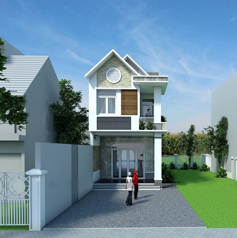 Mẫu nhà mái thái được cách tân phù hợp với không gian thiết kế.