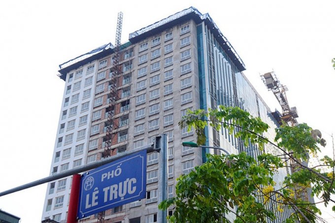 Dự án 8B Lê Trực vi phạm kéo dài vẫn chưa được xử lý dứt điểm.