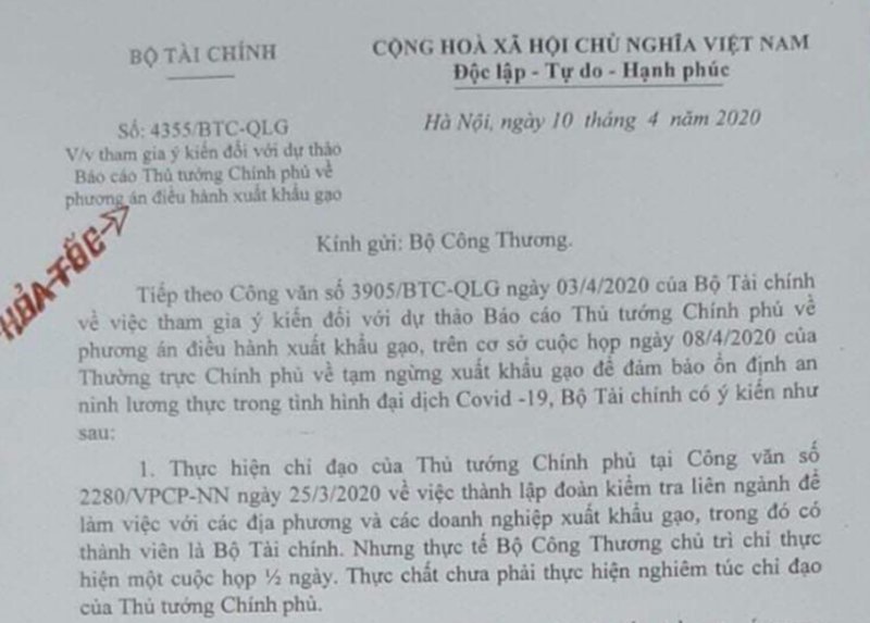 Bộ Tài chính cho rằng, Bộ Công Thương chủ trì chỉ thực hiện một cuộc họp với DN trong nửa ngày. Thực chất chưa phải thực hiện nghiêm túc chỉ đạo của Thủ tướng.