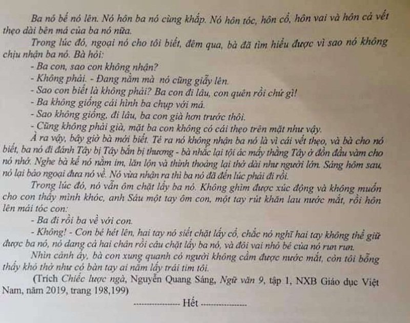 Đề thi môn Văn vào lớp 10 năm 2020 Hải Phòng.