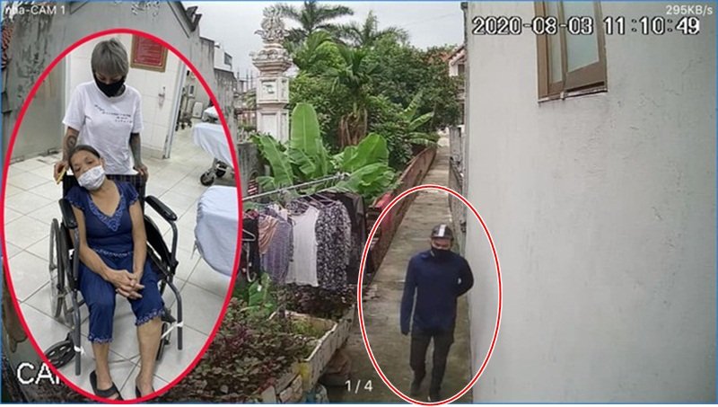 Camera ghi lại hình ảnh đối tượng lạ mặt vào hành hung người nhà hot girl xăm trổ Đào Chile. (Ảnh: MXH).