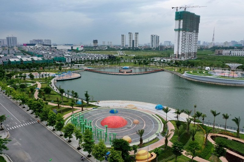 Không gian sống xanh trong lành tại dự án Anland Lakeview tại Khu đô thị Dương Nội.