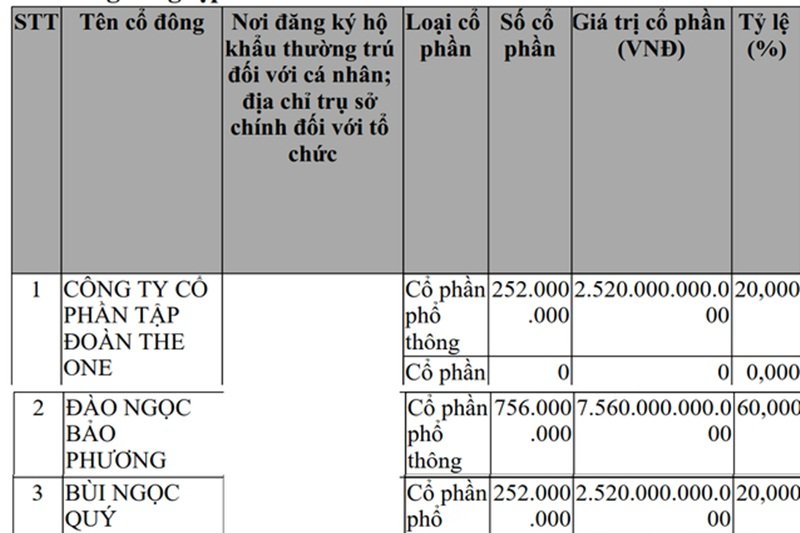 Bà Đào Ngọc Bảo Phương góp đến 7.560 tỷ đồng, tương đương 60% VĐL. (Ảnh: Tạp chí Vietnam Traveller).