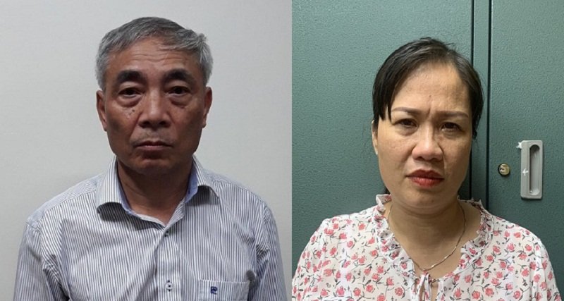 Bị can Nguyễn Ngọc Hiền và Trịnh Thị Thuận.