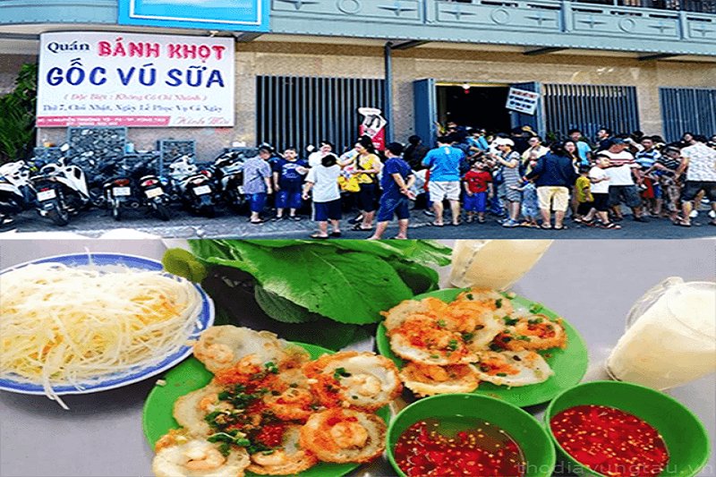 Bánh khọt gốc cây Vú Sữa - Địa điểm ăn uống Vũng Tàu quen thuộc của du khách. (IT).
