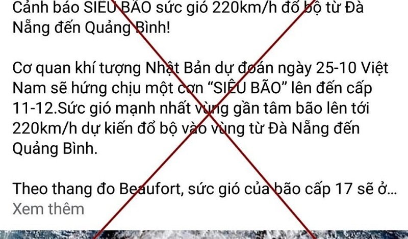 Nhiều trang mạng xã hội cường điệu sức mạnh của bão số 8 khiến người dân miền Trung hoang mang, lo lắng. (Ảnh: Người đưa tin).