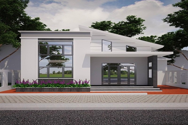 9. Kiểu nhà cấp 4 đẹp phong cách châu Âu hay Bắc Âu dành cho những người yêu thích sự hiện đại mà vẫn đơn giản, hài hòa. Thay vì mái ngói truyền thống, kiểu nhà này thường sử dụng mái bằng hoặc mái tôn, khá tiết kiệm chi phí.