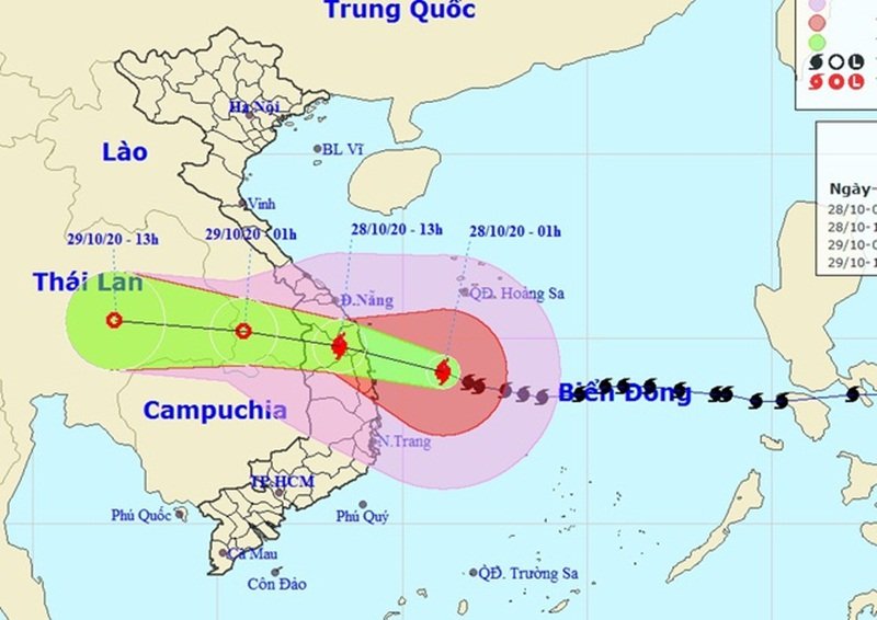 Bão số 9 cách đất liền chỉ khoảng 1 giờ.