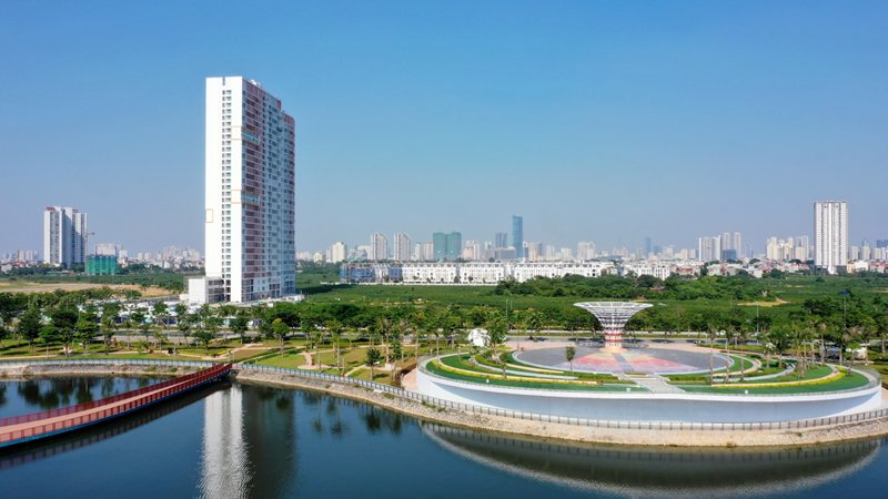 Không gian sống xanh tại dự án Anland Lakeview.